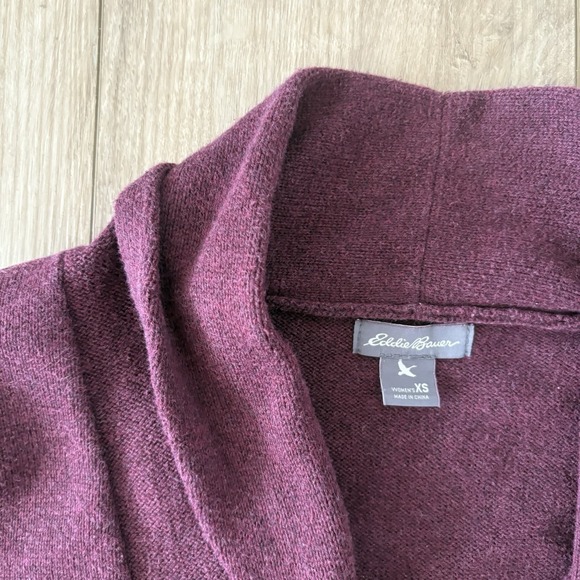 EDDIE BAUER Womens V Neck Jumper Sweater XS Purple Cotton Blend Long Sleeve - Picture 5 of 6